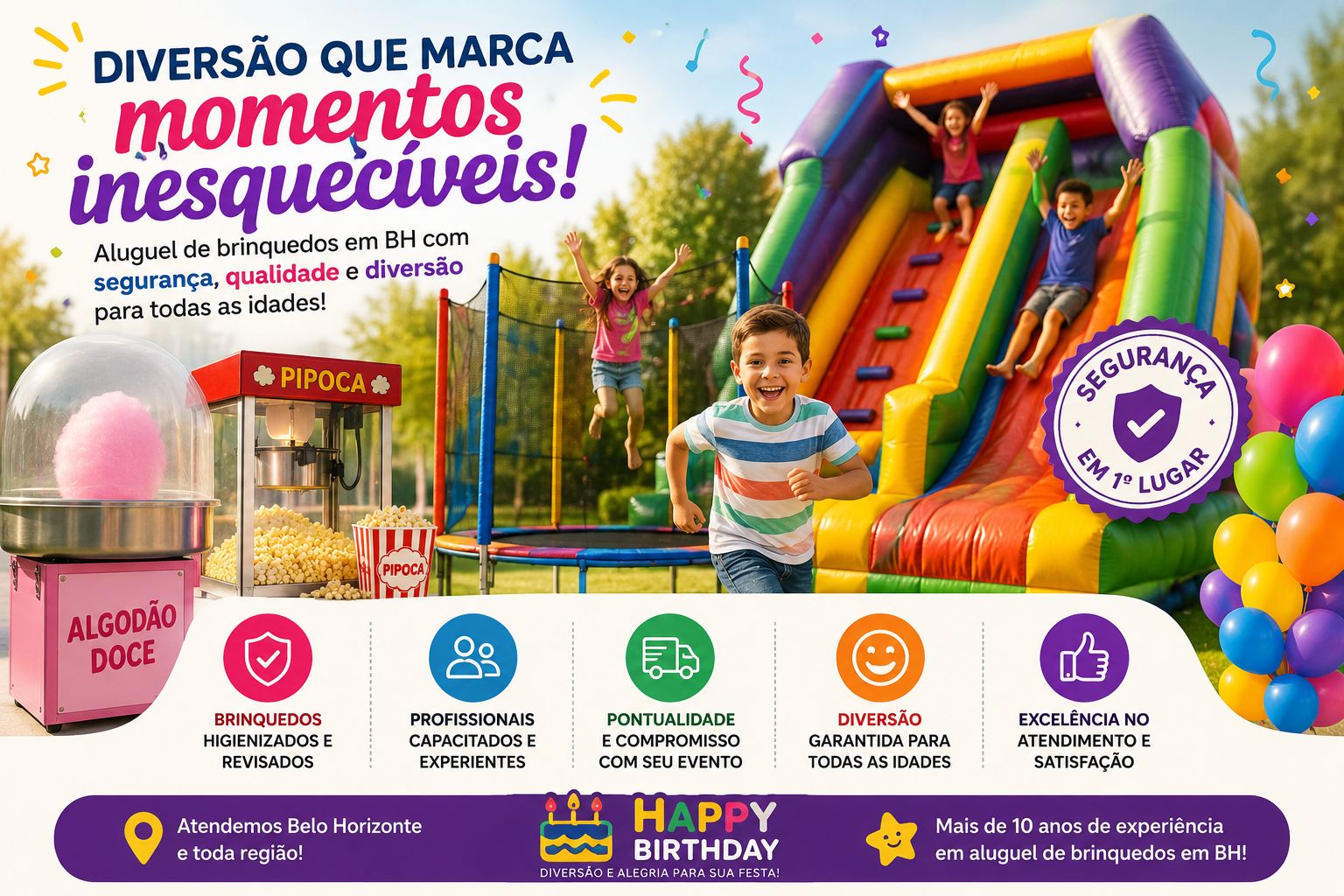 Credibilidade e a confiança em aluguel de brinquedos Belo Horizonte